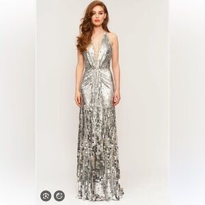 Jenny Peckham Mars sequin halter gown